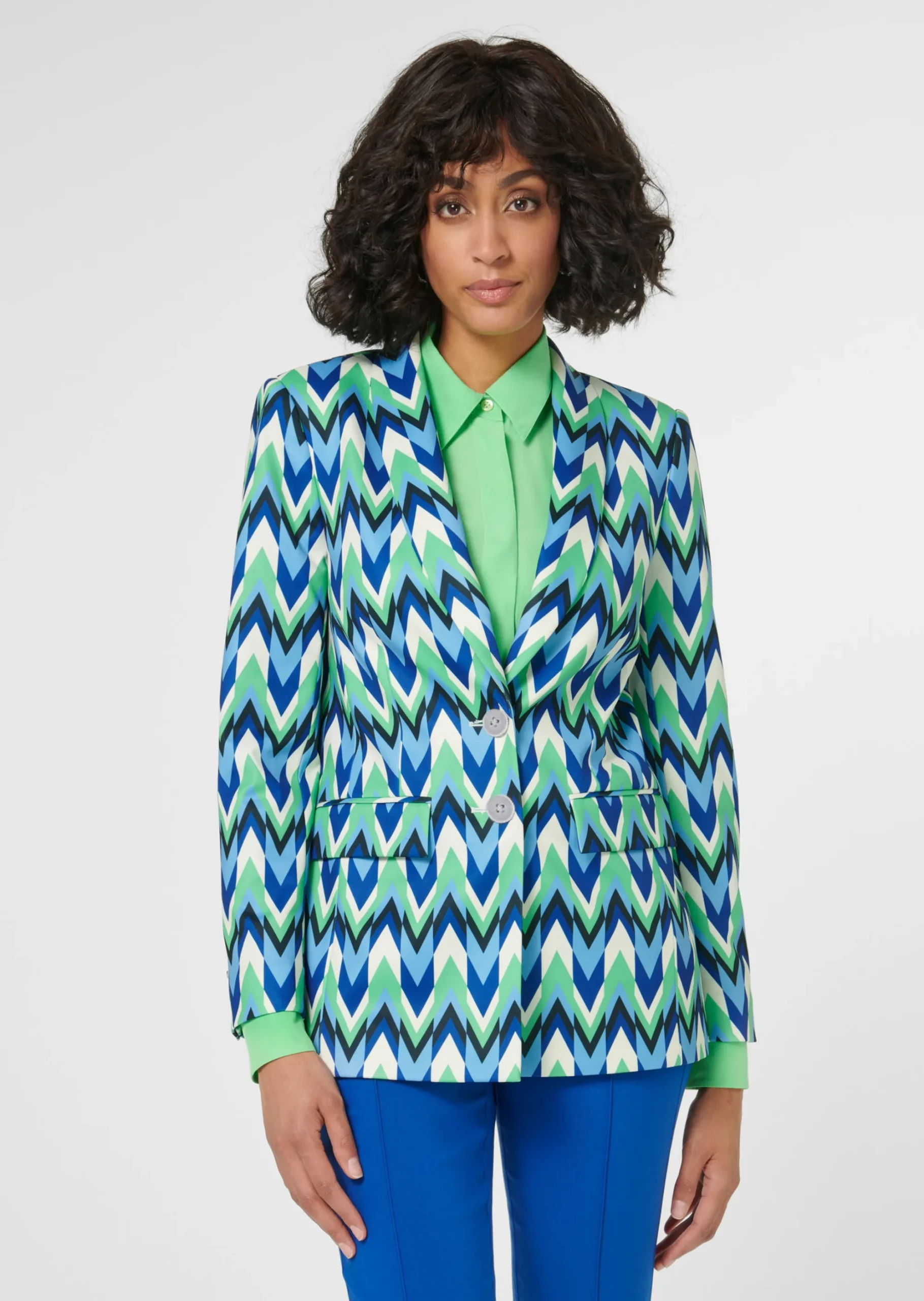 Bedruckter Blazer mit Schalkragen