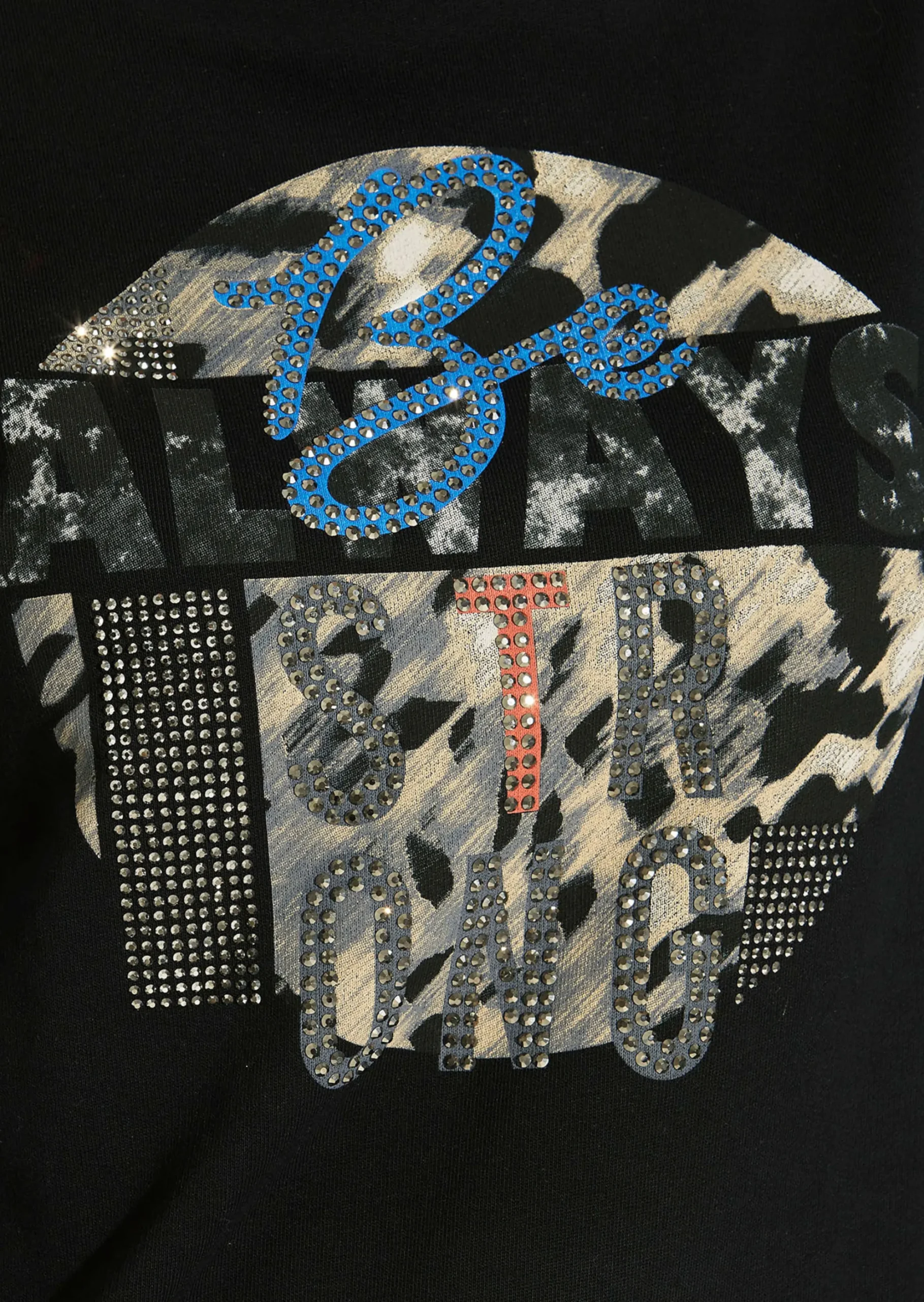 Bedrucktes Sweatshirt mit Glanzakzenten