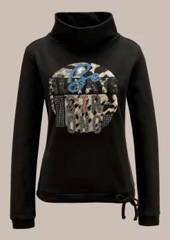 Bedrucktes Sweatshirt mit Glanzakzenten