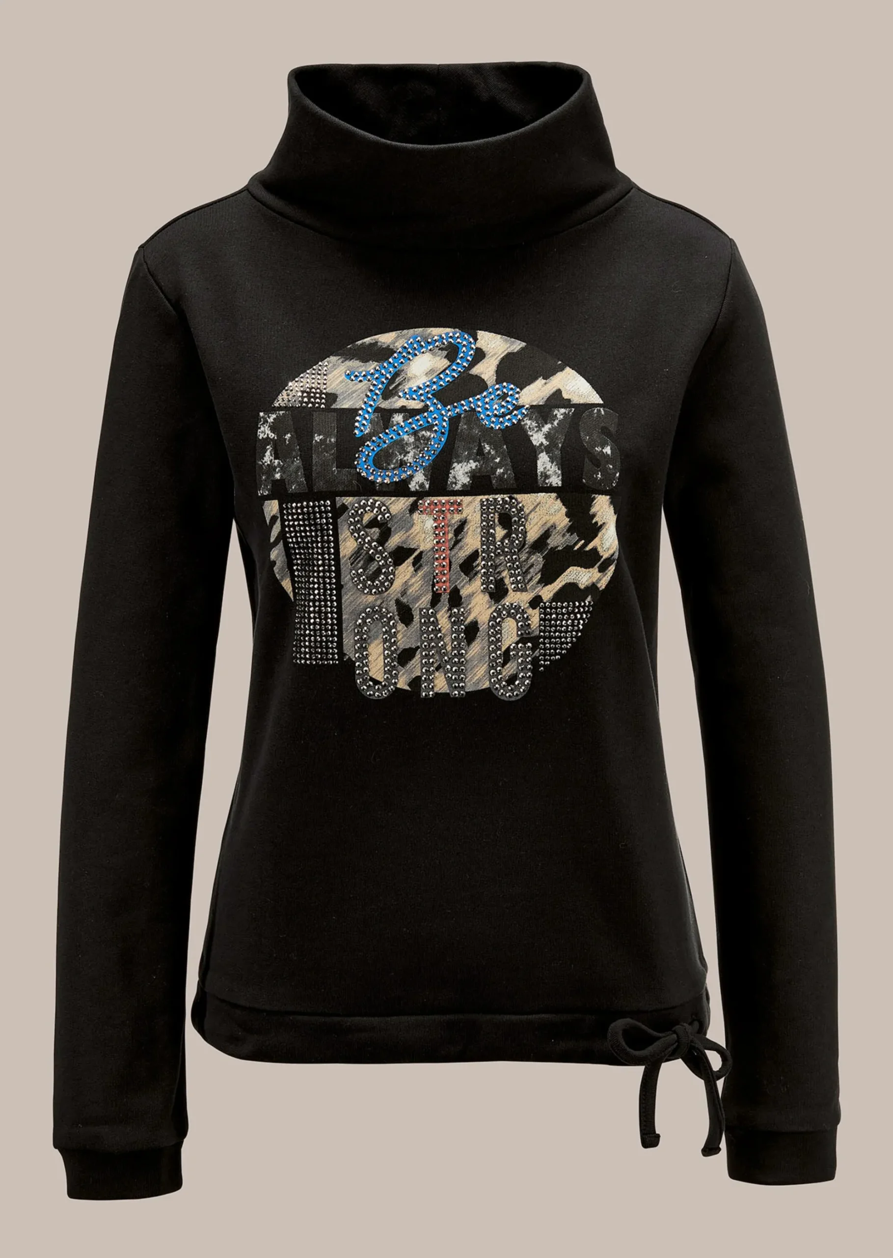 Bedrucktes Sweatshirt mit Glanzakzenten
