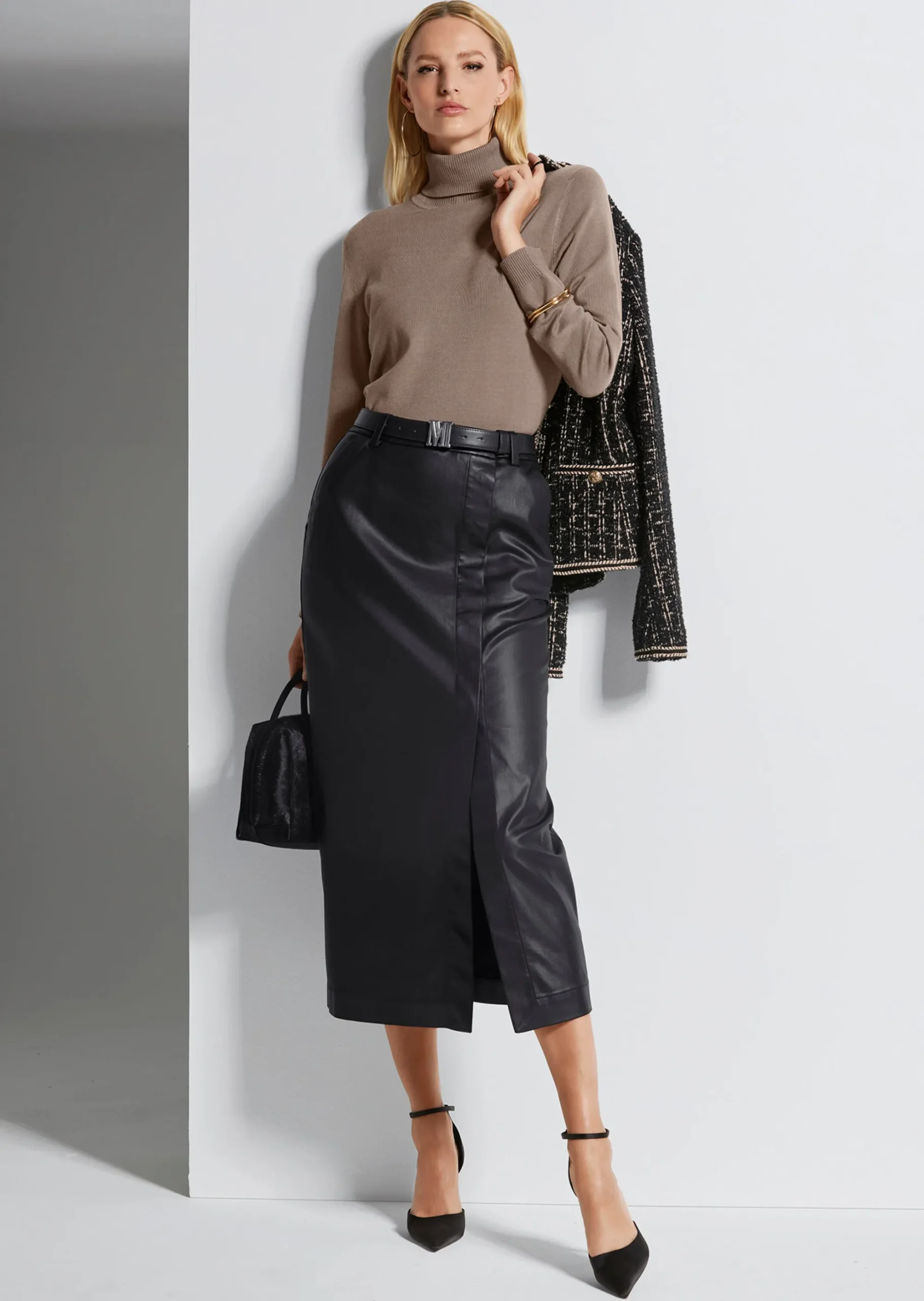 Beschichteter Rock im Wickel-Look