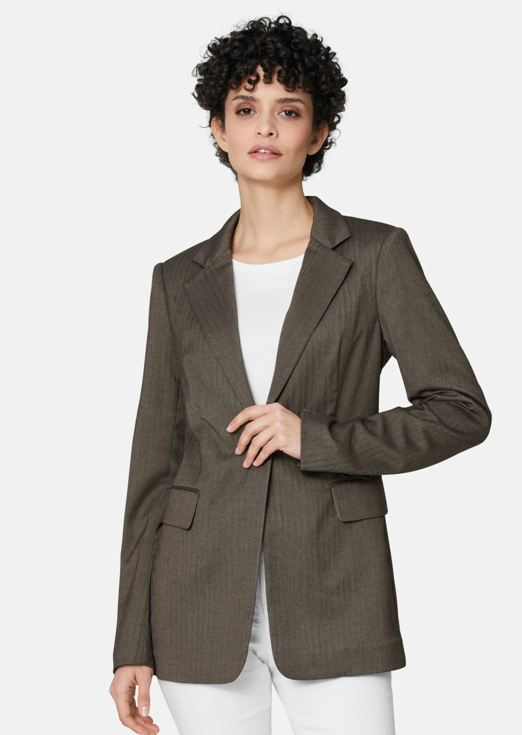Blazer mit Fischgrat-Dessin