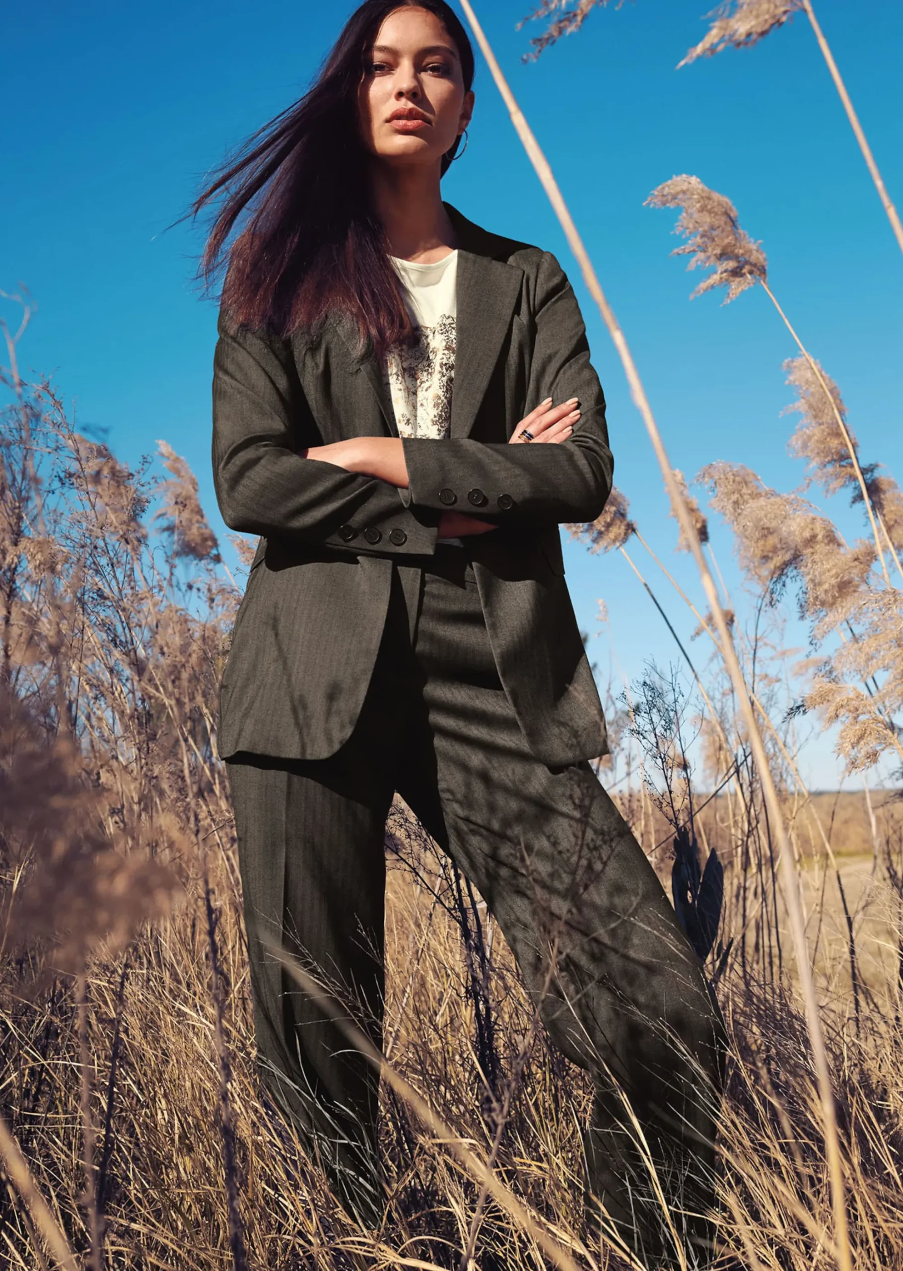 Blazer mit Fischgrat-Dessin