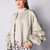 Blouson mit Rüschen am Arm