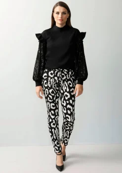 Bluse in angesagtem Materialmix