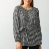 Bluse in Hahnentrittdessin