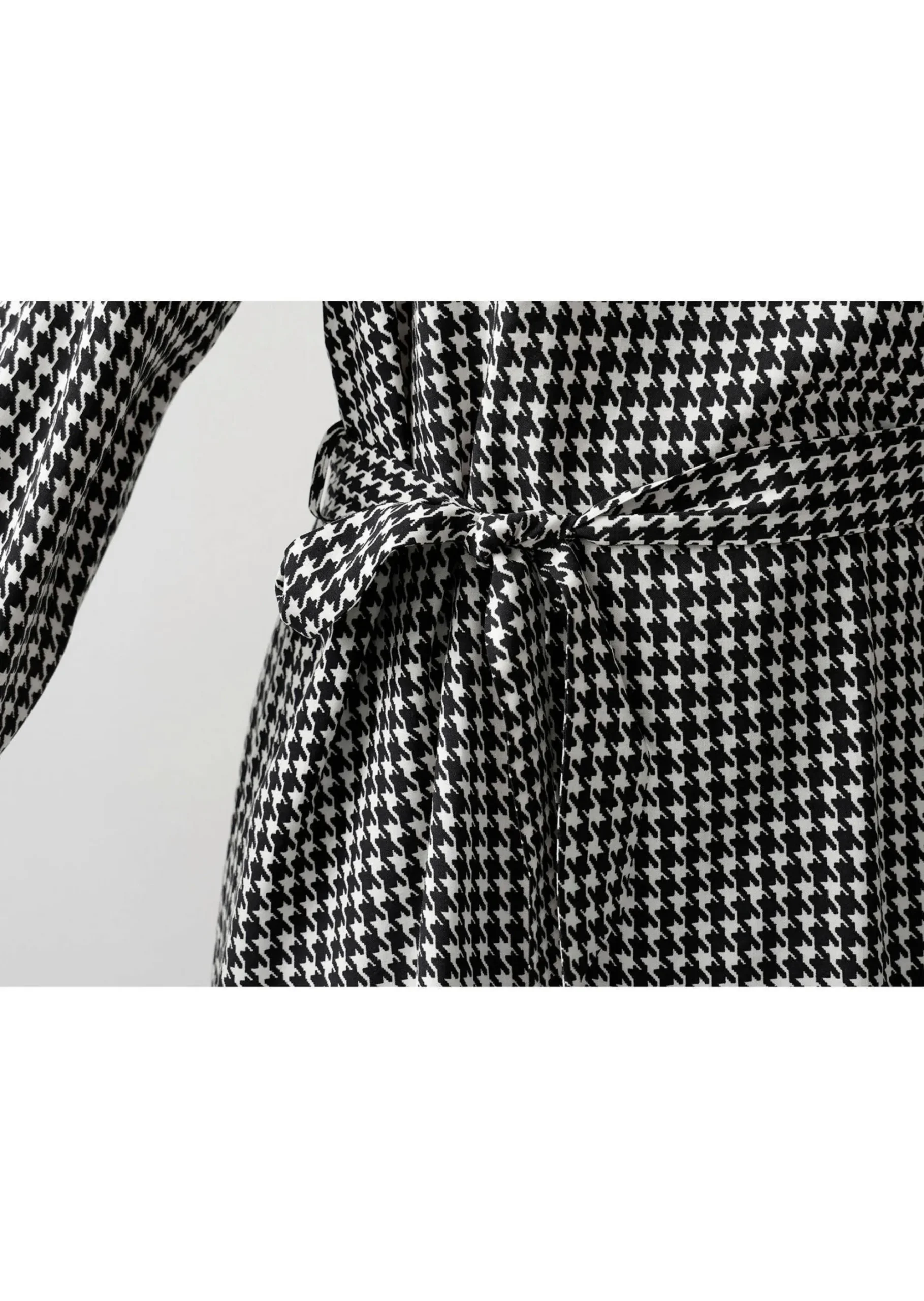Bluse in Hahnentrittdessin