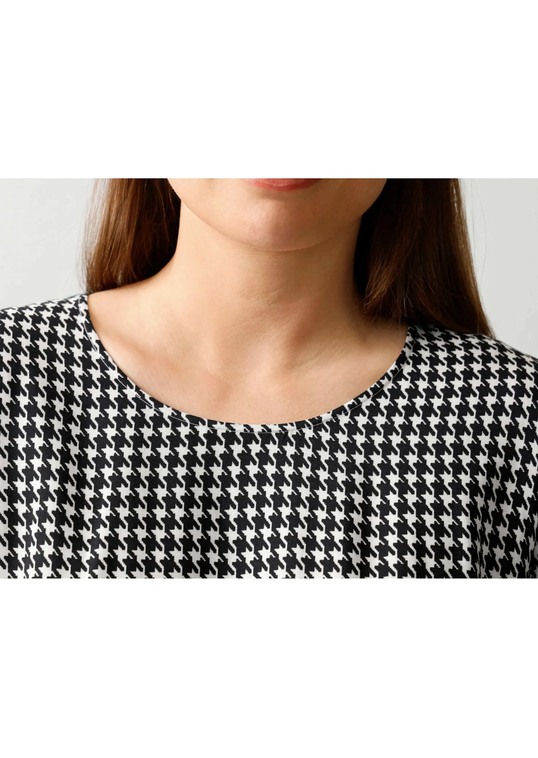Bluse in Hahnentrittdessin