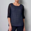 Bluse in Streifendessin