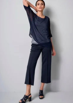 Bluse in Streifendessin