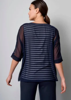 Bluse in Streifendessin