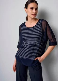 Bluse in Streifendessin