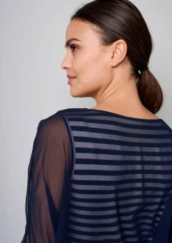 Bluse in Streifendessin