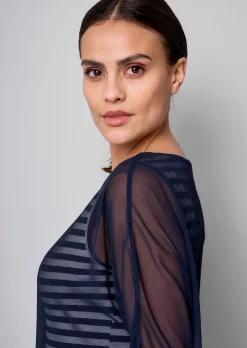 Bluse in Streifendessin