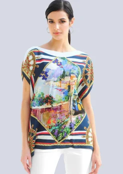 Bluse in Tuchdruckoptik