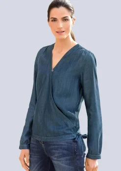 Bluse in Wickeloptik
