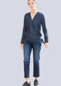 Bluse in Wickeloptik