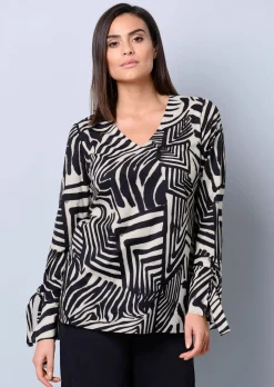 Bluse mit Bindeband am Ärmel