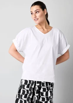 Bluse mit breitem Bündchen am Ärmel