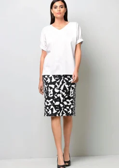 Bluse mit breitem Bündchen am Ärmel