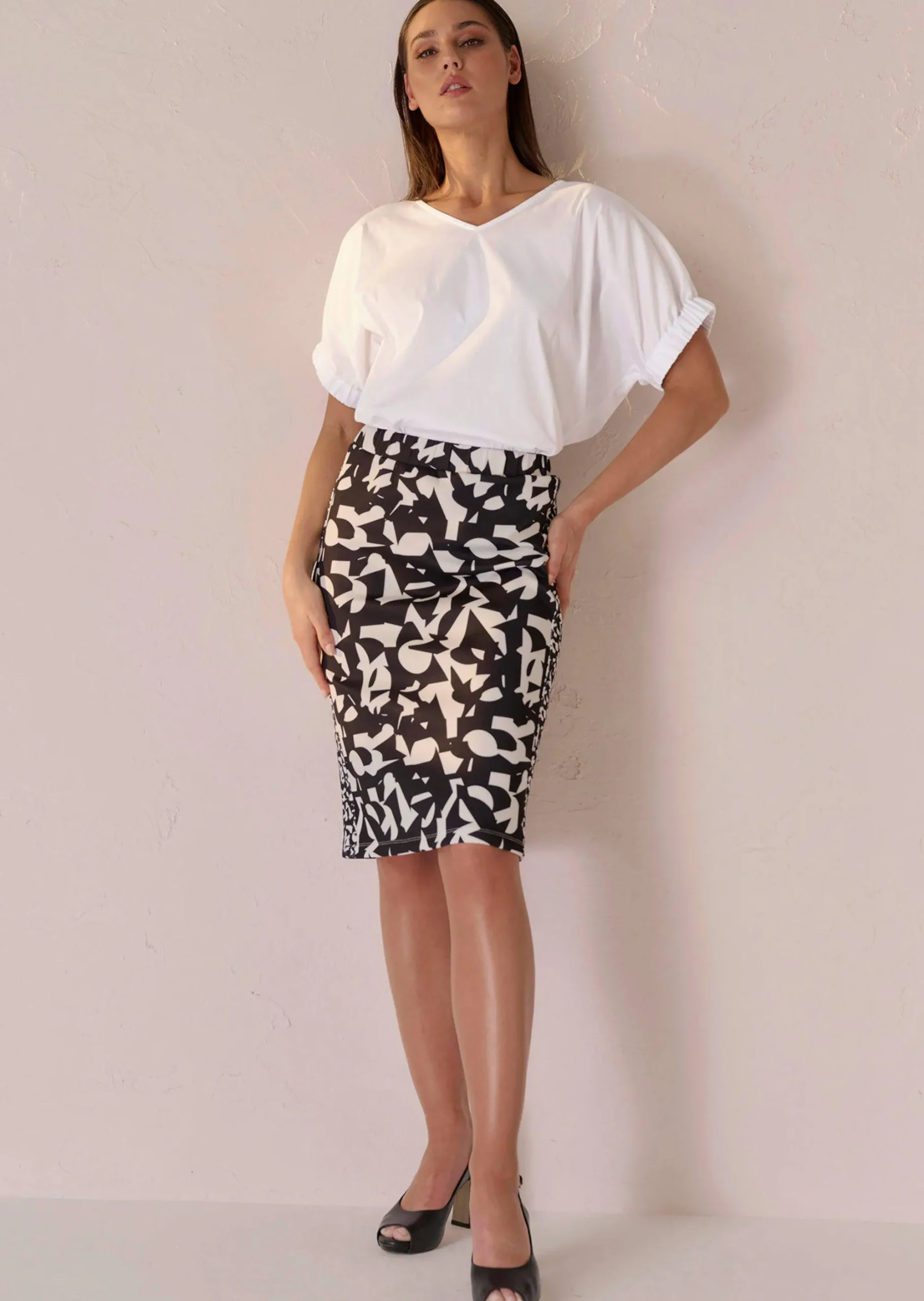 Bluse mit breitem Bündchen am Ärmel