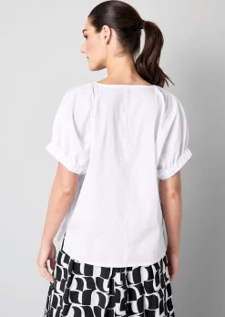 Bluse mit breitem Bündchen am Ärmel