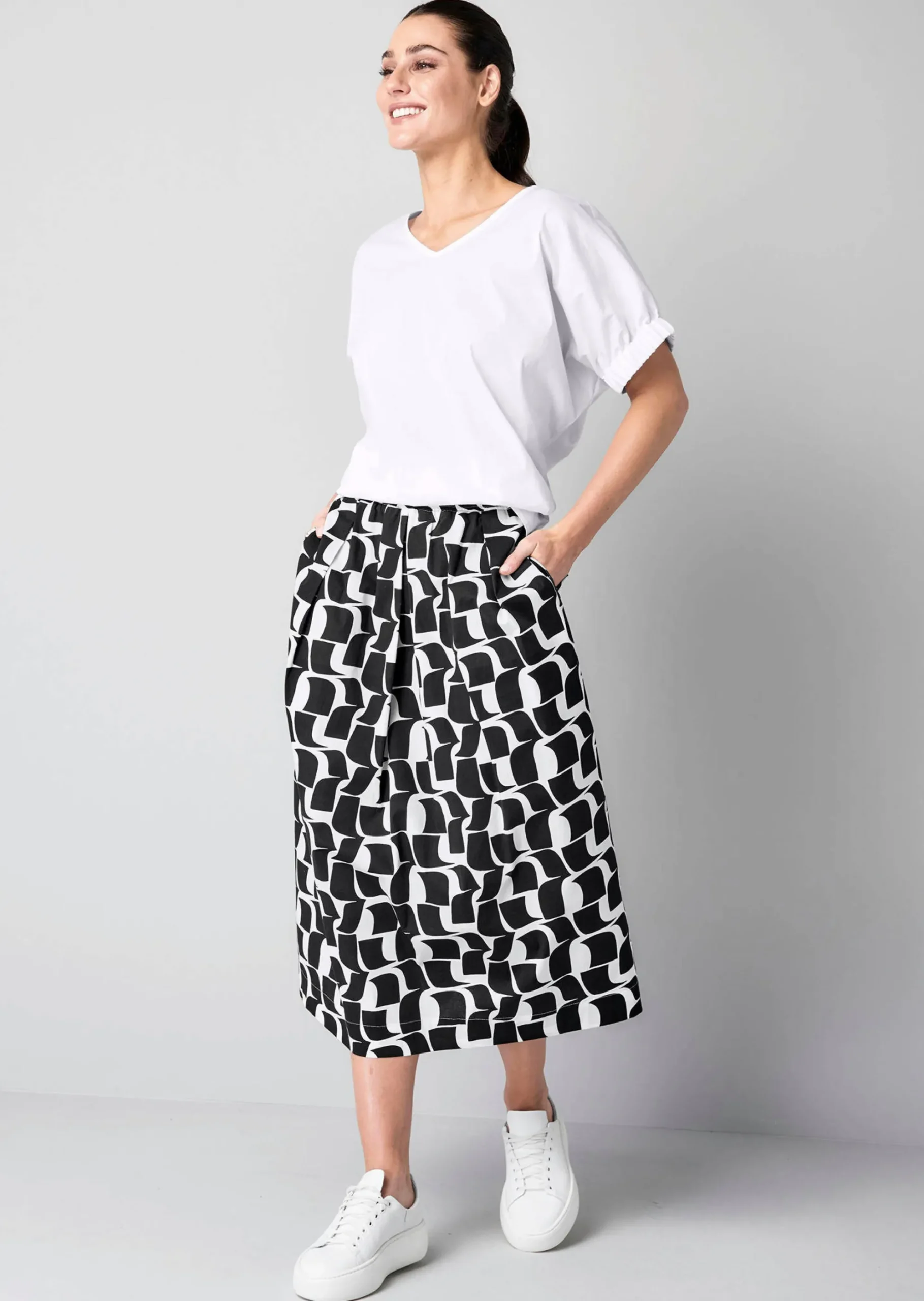 Bluse mit breitem Bündchen am Ärmel