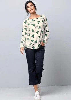 Bluse mit Druckdessin "Frösche"