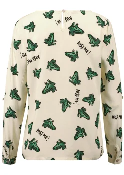 Bluse mit Druckdessin 
