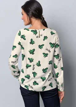 Bluse mit Druckdessin 