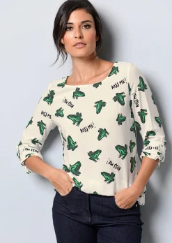 Bluse mit Druckdessin 