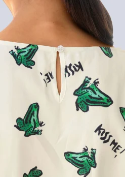 Bluse mit Druckdessin 