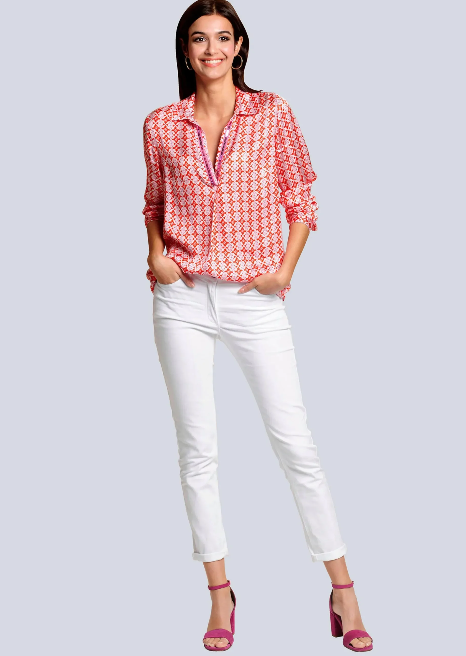 Bluse mit effektvollen Pailletten