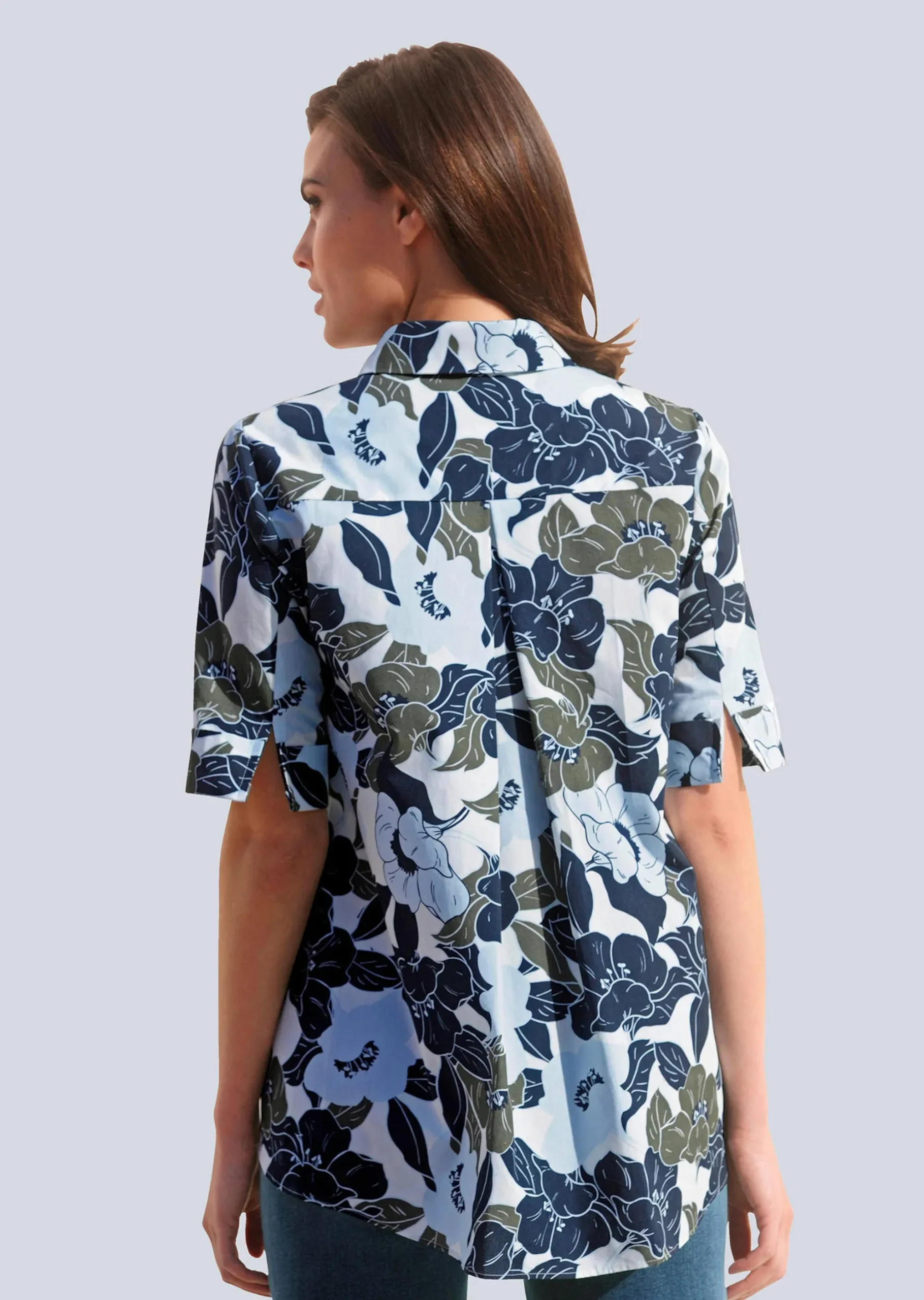 Bluse mit floralem Dessin