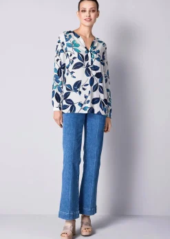 Bluse mit floralem Dessin