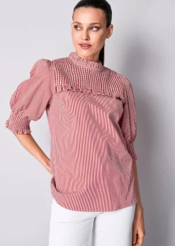Bluse mit gesmoktem Ärmel