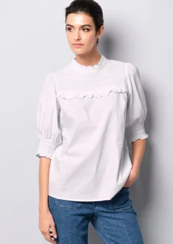 Bluse mit gesmoktem Ärmel