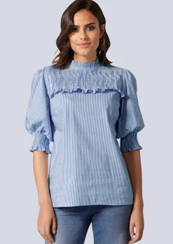 Bluse mit gesmoktem Ärmel