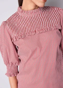 Bluse mit gesmoktem Ärmel