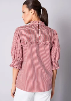 Bluse mit gesmoktem Ärmel