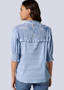 Bluse mit gesmoktem Ärmel