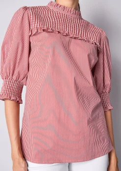 Bluse mit gesmoktem Ärmel
