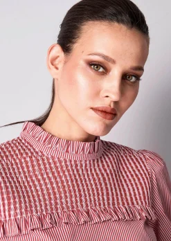 Bluse mit gesmoktem Ärmel