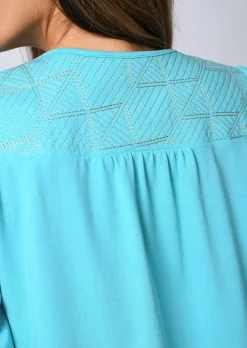 Bluse mit grafischer Stickerei