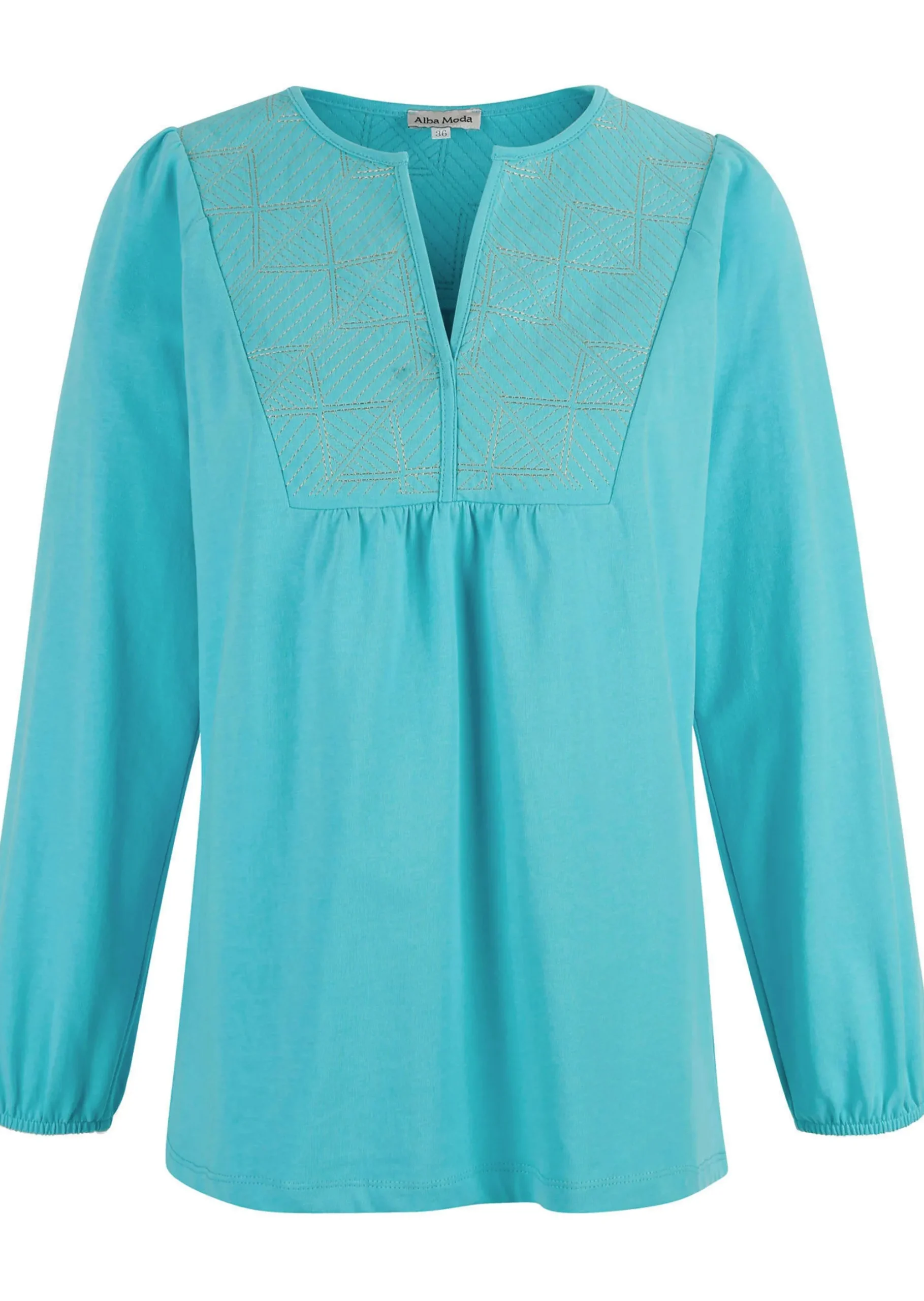 Bluse mit grafischer Stickerei