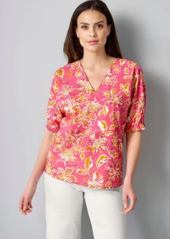 Bluse mit Gummizug am Ärmel
