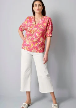 Bluse mit Gummizug am Ärmel