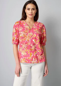 Bluse mit Gummizug am Ärmel