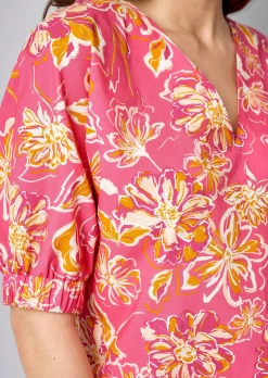 Bluse mit Gummizug am Ärmel