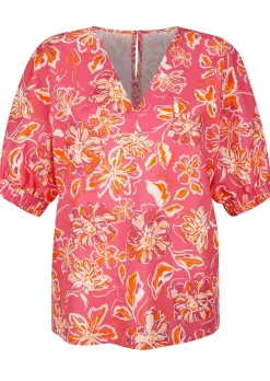 Bluse mit Gummizug am Ärmel